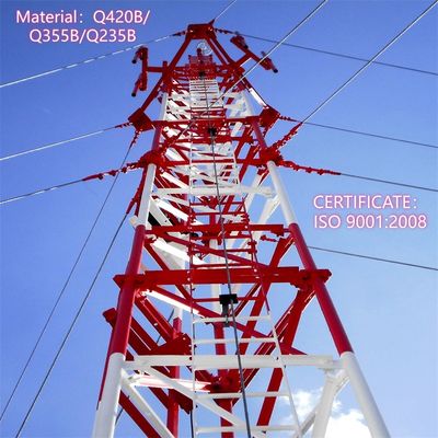 Guy Kablo Hücre Kulesi Yüksek Güçlü Çelik 35m Mobil Ağ Şehir dışı Bölgeler Rüzgar Dayanıklı