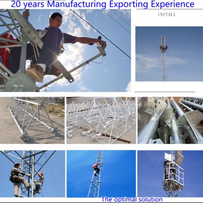 Guy Kablo Hücre Kulesi Yüksek Güçlü Çelik 35m Mobil Ağ Şehir dışı Bölgeler Rüzgar Dayanıklı