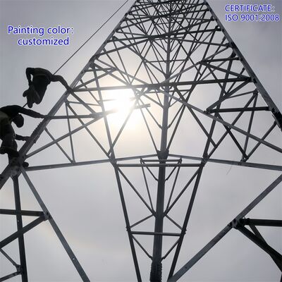 3 bacaklı açılı çelik kule İletişim kulesi Sıcak Dip Galvanize 40m Yayın Sinyalı Korozyona Karşı Endüstriyel Parklar