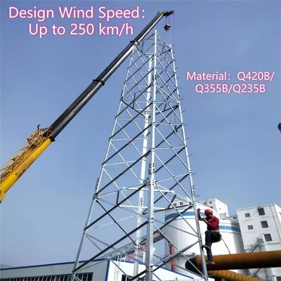 Solar Panel Telecom Tower Self Supporting Structure Hot Dip Galvanized Steel 4KW