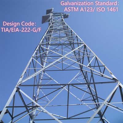 Solar Panel Telecom Tower Self Supporting Structure Hot Dip Galvanized Steel 4KW