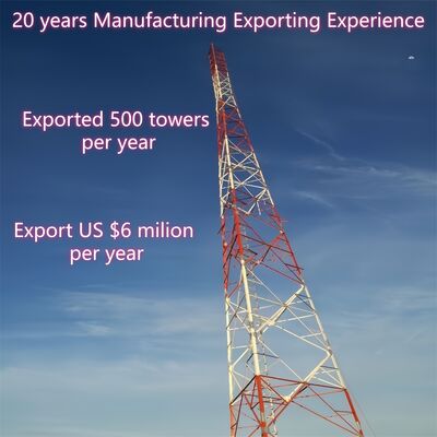 Kendini Destekleyen Galvanizli Köşeli Çelik 3 Bacaklı Kule 40m Yayın Sinyalı Korozyona Karşı Endüstriyel Parklar