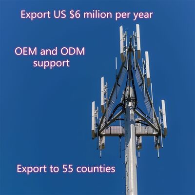 15 20 30 45 50M Monopole Telekom Kulesi Sıcak Daldırma Galvanizli 5G Wifi Baz İstasyonu Anteni