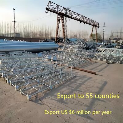 60M 3-Tüp Özel 3 Bacaklı Galvanizli Çelik Kendini Destekleyen Wifi GSM Mikrodalga Telekom Baza İstasyonu Kulesi