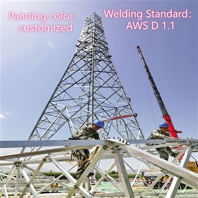 Hot Dip Galvanized 4 Leg Angular Steel Free Standing Gsm Cdma Satellite Telecom Communication Tower