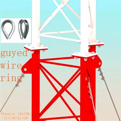 10 20 30 40 50 65m 3 Bacaklı Kablo Hava Duruma Dirençli Galvanizli Çelik 4G 5G Mikrodalga Wifi Telekom iletim kulesi