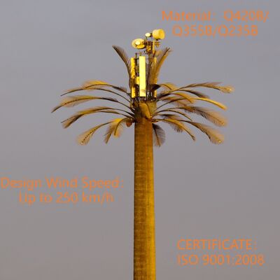60M Bionic Coconut Tree Camouflaged Galvanized Steel Monopole 5G Wifi Telecom Communication Antenna Tower