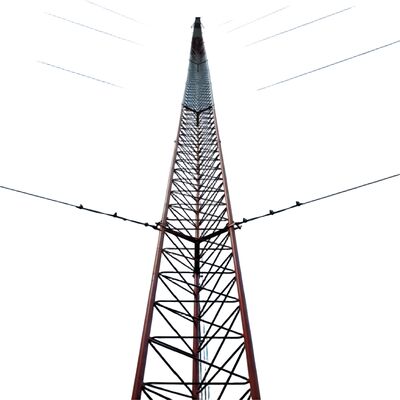3 Bacaklı Kablo Dayanıklı Galvanizli Çelik 30 40 50 65m 4G 5G Wifi Uydu Telkom İletişim Kulesi
