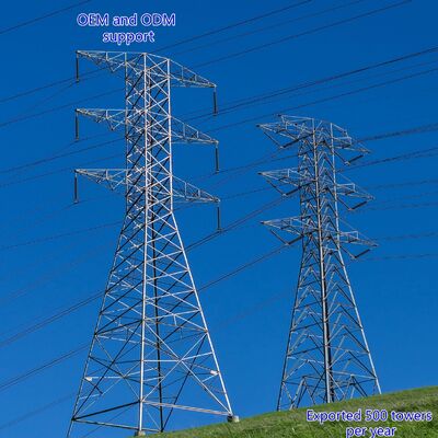 10KV 380KV Güç İletim Kulesi Sıcak Dip Galvanize Çerez Köşeli Çelik Yüksek Voltajlı Uygulama direği