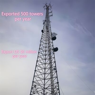 30M 55M 80M Hot Dip Galvanized 3 Leg Tubular Steel Free Standing Gsm Cdma Cellular Communication Antenna Mast