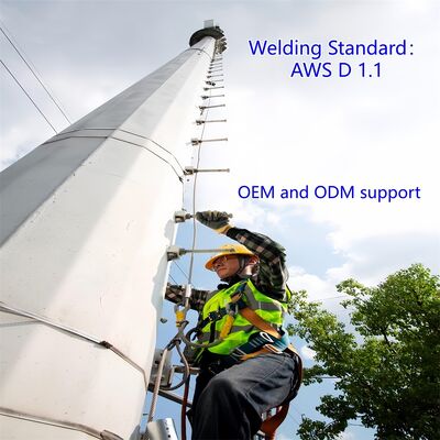 Monopole Tower telecom tower constructed from mild and high tensile steel grades with ANSI TIA 222 G H F design code for performance