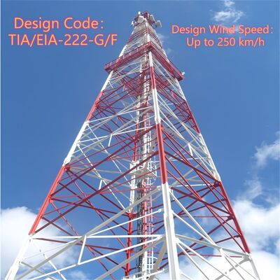 Mekanik güvenilirlik için ISO 898 ve DIN 7990 standartlarına uygun cıvata, somun ve rondelalı, dayanıklı 4 bacaklı açılı çelik kule