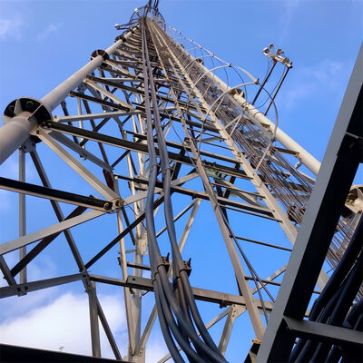 Hafif Görev 45 Metre 3 bacaklı Tubular Hücresel Mikrodalga Galvanizing Isp Pylon Anten 5g direği 3 bacaklı Çerezli Çelik Kule