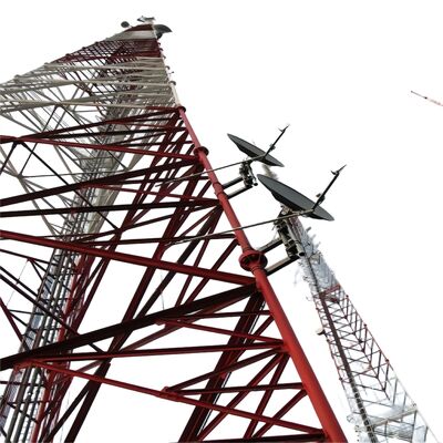 Hafif Görev 45 Metre 3 bacaklı Tubular Hücresel Mikrodalga Galvanizing Isp Pylon Anten 5g direği 3 bacaklı Çerezli Çelik Kule