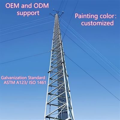 Yapısal performans için ANSI/TIA-222-G-H-F ve Avrupa EN standartlarına uygun tasarım özelliklerine sahip Guyed Wire Tower