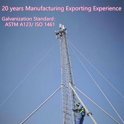 Yapısal performans için ANSI/TIA-222-G-H-F ve Avrupa EN standartlarına uygun tasarım özelliklerine sahip Guyed Wire Tower