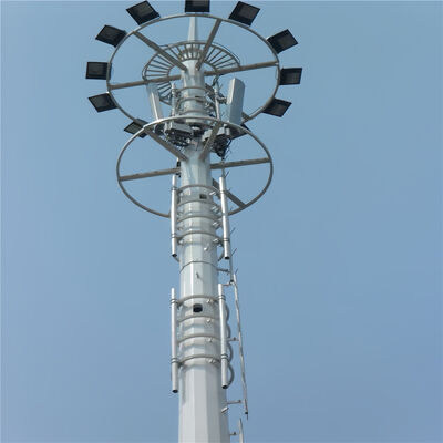 Monopole Tower steel telecom tower designed according to GB T 700 and GB T 1591 standards ensuring and structural integrity for telecom