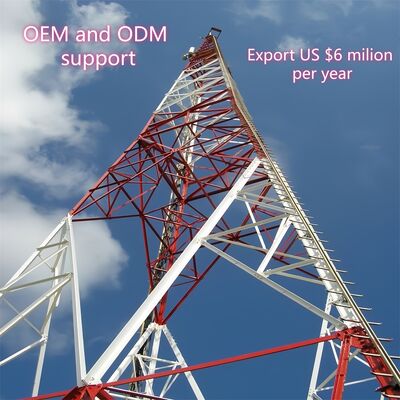 3 Ayaklı Açısal Çelik Kule ANSI TIA 222 Tasarım Koduna ve Yüksek Çekme Dayanımına Sahip Çelik Malzemelere Sahip Üçgen Kablosuz Haberleşme Kulesi