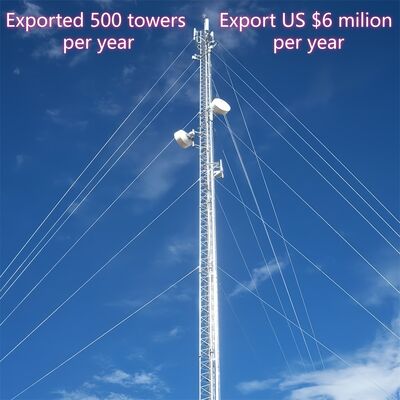 Demiryolu GSM-R Haberleşme ve Yol İzleme için 15m-40m Sıcak Daldırma Galvanizli Gergili Tel Kulesi