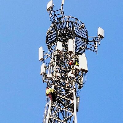 19 27 35M Düşük Bakım 3 Bacaklı Tubular Galvanizli Çelik Kendini Destekleyen Dışarıda 5G 4G Mikrodalga Uzun Hayat Mast