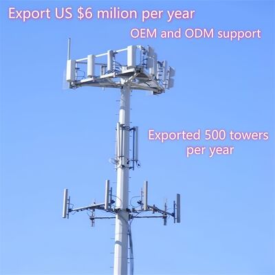 22 30 38M Manzaralı Monopol Borulu Galvanizli Çelik Dış Mekan 5G 4G Wifi Kentsel Peyzaj İletişim Kulesi