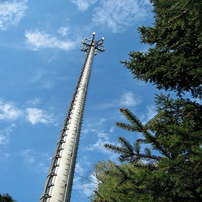 12 18 24M Kompakt Monopol Galvanizli Çelik Kendinden Destekli Dış Mekan 5G 4G Wifi Küçük Alan Telekom Kulesi
