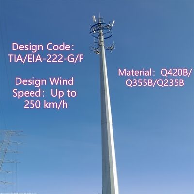 12 18 24M Kompakt Monopol Galvanizli Çelik Kendinden Destekli Dış Mekan 5G 4G Wifi Küçük Alan Telekom Kulesi