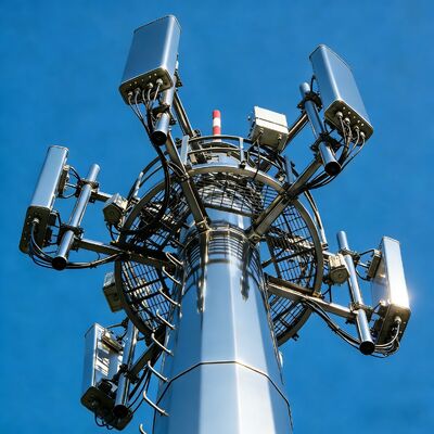 13 19 25M Kompakt Tasarım Monopole Galvanizli Çelik Kendinden Destekli Dış Mekan 5G 4G Mikrodalga Yerden Tasarruf Direk