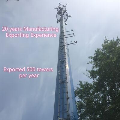 14 20 26M Kompakt Boyutlu Tek Kutuplu Galvanizli Çelik Kendinden Destekli Dış Mekan 5G 4G Uydu Küçük Alan Telekom Kulesi