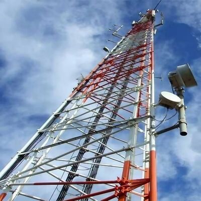 19 27 35M Ağır Güçlü Galvanize 3 Bacaklı Tubular Çelik Kule Dışarıdaki 5G 4G Mikrodalga İletişim ve İzleme için Telekom Mast
