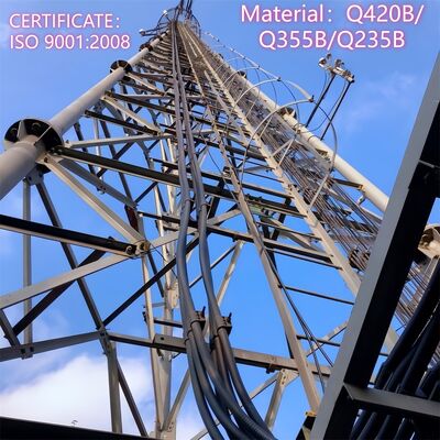 19 27 35M Ağır Güçlü Galvanize 3 Bacaklı Tubular Çelik Kule Dışarıdaki 5G 4G Mikrodalga İletişim ve İzleme için Telekom Mast