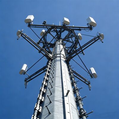 Kırsal Acil Telekom için 20M 30M Tek Kutuplu İletişim Kulesi Hafif Alüminyum