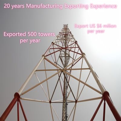 Uzun Ömürlü Telekom Altyapısı için Sıcak Daldırma Galvanizli Yüzey İşlemli Ağır Hizmet Tipi 3 Ayaklı Çelik Boru Kule