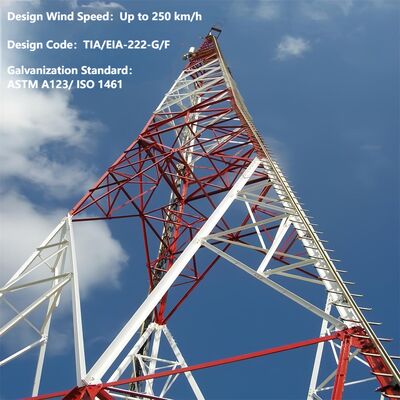 İletişim İletimi Telekom Çift Kullanımlı için 3 Ayaklı Açısal Özelleştirilmiş Çok Devreli Kafes Kule