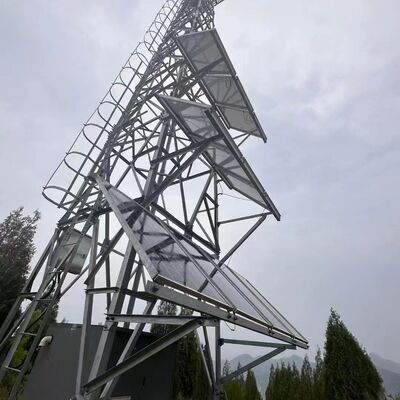 15 22 38M 4 Ayaklı Açısal Şebekeden Bağımsız Güneş Kafesli Telekom Kulesi, Acil Durum İletişimi için Galvanizli Çelik ve Pil Yedeklemeli
