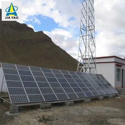 15 22 38M 4 Ayaklı Açısal Şebekeden Bağımsız Güneş Kafesli Telekom Kulesi, Acil Durum İletişimi için Galvanizli Çelik ve Pil Yedeklemeli