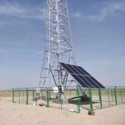 15 22 38M 4 Ayaklı Açısal Şebekeden Bağımsız Güneş Kafesli Telekom Kulesi, Acil Durum İletişimi için Galvanizli Çelik ve Pil Yedeklemeli