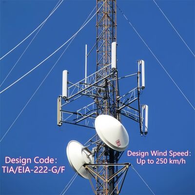 5G Sinyal İletimi İçin Rüzgara Dayanıklı Kablosuz İletişim Galvanizli Gergili Tel Kulesi