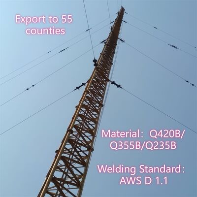 5G Sinyal İletimi İçin Rüzgara Dayanıklı Kablosuz İletişim Galvanizli Gergili Tel Kulesi