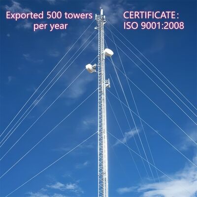5G Sinyal İletimi İçin Rüzgara Dayanıklı Kablosuz İletişim Galvanizli Gergili Tel Kulesi