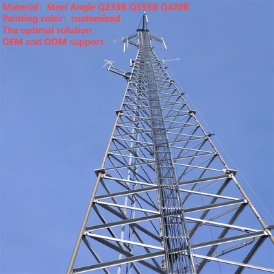 3 Legs Tube 9 Level Seismic Resistant Communication Tower for Earthquake Prone Mountain Region