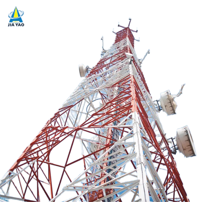 40M 80M Q355 Çelik 4 Bacaklı Telekom Kulesi Kıyı Yüksek Rüzgar Bölgesi için Galvanize Rüzgar Direnci
