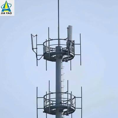 27M Tek Kutuplu Modüler Telekom Kulesi Yüksek Rüzgar Direnci Tasarlanmış Kentsel Yoğun Alan 5G Kapsama Sıcak Daldırma Galvanizli Çelik Yapı