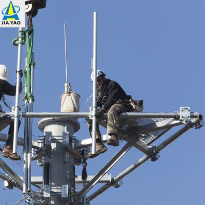 27M Tek Kutuplu Modüler Telekom Kulesi Yüksek Rüzgar Direnci Tasarlanmış Kentsel Yoğun Alan 5G Kapsama Sıcak Daldırma Galvanizli Çelik Yapı