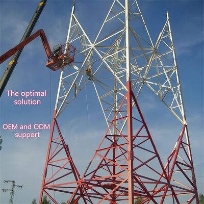 45M Heavy Duty 4 Legged Angle Steel Tower 60M Height For Long Range Signal