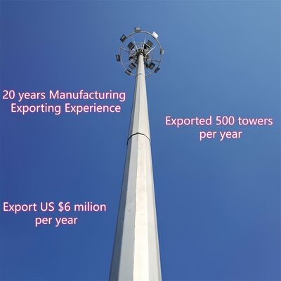 24M Titreşime Dayanıklı Sıcak Daldırma Galvanizli Tek Kutuplu Telekom Kulesi
