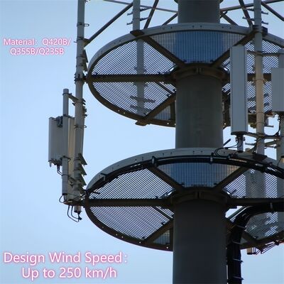 24M Titreşime Dayanıklı Sıcak Daldırma Galvanizli Tek Kutuplu Telekom Kulesi