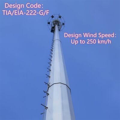 Custom Hot-dip Galvanized Monopole Telecom Tower Platform For Antenna Expansion Project