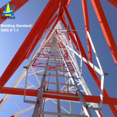 5G Özel Ağ için 40M Sıcak Daldırma Galvanizli Modüler 3 Ayaklı Açılı Çelik Kule