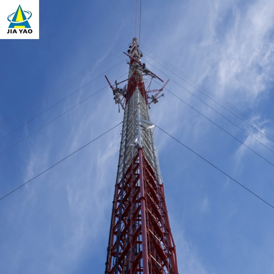 Uzaktan Maden Telekom için 42 45M Q355 Çelik Gergili Anten Kulesi Hızlı Dağıtım
